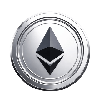 Elemento visual flotante de la moneda Ethereum (ETH)
